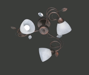 Lampa sufitowa Plafon Klasyczny Trio 600700328 Traditio 3xE14 61cm Antyczny rdzawy klosze alabastrowe