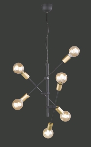 Lampa wisząca Trio 306700632 Cross 6xE27 54cm czarny