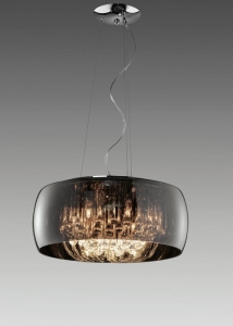 Lampa Wisząca Trio 311210606 Vapore 6xG9 50cm szklany klosz kryształki