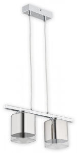 Lampa wisząca z dwoma chromowanymi kloszami na listwie Lemir O2312 W2 CH Savia 2xE27