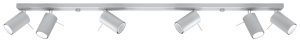 Lampa sufitowa szara listwa z regulowanymi reflektorami Sollux Lighting SL.0454 Ring 6xGU10 118cm