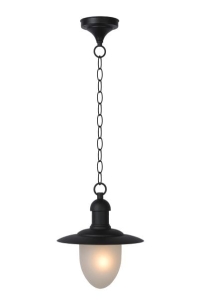 Czarna lampa wisząca na łańcuchu do ogrodu Lucide 11872/01/30 Aruba E27 IP44