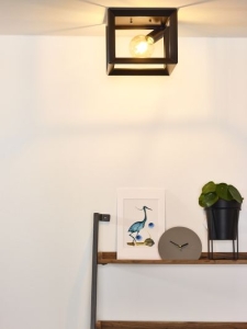 Szara industrialna lampa sufitowa z metalową ramą Lucide 73102/01/15 Thor E27