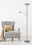 Satynowa lampa podłogowa z regulowanym ramieniem do czytania Lucide 19791/24/12 Zenith LED 20W 3000K Ściemnialna 180cm