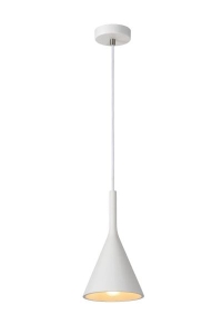 Lampa wisząca z białym kloszem stożkiem z gipsu Lucide 35406/16/31 Gipsy E27 16,5cm