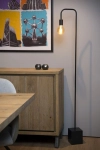 Czarna minimalistyczna lampa podłogowa z odkrytą żarówką Lucide 45765/01/30 Lorin E27 160cm