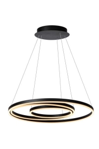 Lampa wisząca czarna zawinięta obręcz Lucide 46402/99/30 Triniti LED 32W 3000K 80cm