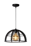 Czarna lampa wisząca kopułowa klatka Lucide 76464/01/30 Dikra E27 40cm