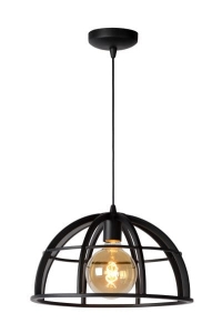 Czarna lampa wisząca kopułowa klatka Lucide 76464/01/30 Dikra E27 40cm