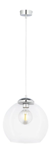 Chromowana lampa wisząca z szklanym transparentnym kloszem Jupiter 1783 Asti Tr E27 29cm