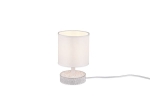 Lampa nocna biała z płaską podstawą we wzory rustykalna shabby chic RL R50980101 Marie E14 20cm