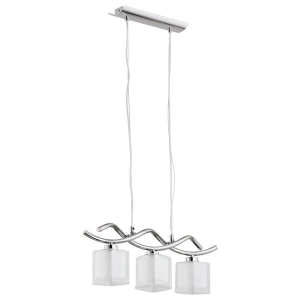 Lampa wisząca chromowana na listwie spiralny stelaż sześcienne klosze z podwójnego szkła Illusion Alfa 17133 3xE14 100cm x 56cm
