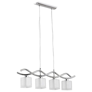 Lampa wisząca chromowana spiralna listwa i szklane sześcienne podwójne klosze Illusion Alfa 17134 4xE14 100cm x 73cm