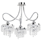 Lampa sufitowa plafon klasyczny chromowany z kryształkami i ozdobnym stelażem Diana Alfa 18993 3xE14 42cm x 49cm