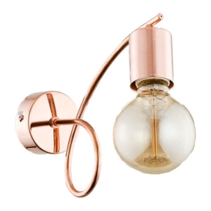 Miedziany kinkiet lampa ścienna metalowa z odkrytą żarówką Tango Copper Alfa 24320 E27