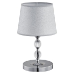 Lampa na stół Nocna Alfa 16716 Emmanuelle E14 20cm x 32cm srebrny metal szkło tkanina