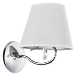 Lampa ścienna kinkiet klasyczny chromowany z szarym abażurem i kryształkiem Siena Alfa 20430 E14