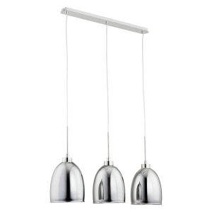 Lampa Wisząca Trzy Klosze na Listwie Alfa 60140 Ronda 3xE27 70cm x 100cm chrom szkło