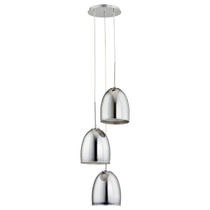 Lampa wisząca potrójna chromowana z regulacją wysokości i szklanymi kloszami Ronda Grafi Alfa 60143 3xE27 100cm x 34cm