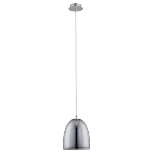 Lampa wisząca na jedną żarówkę z chromowanym kloszem Ronda Graphit Alfa 9120 E27 102cm x 18cm