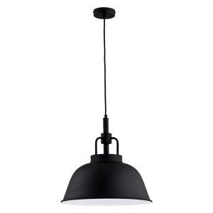 Czarna lampa wisząca retro nad stół metalowy klosz i regulowana wysokość Alcantara Alfa 60244 E27 90cm x 41cm