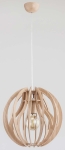 Pojedyncza lampa wisząca drewniana kula listewki jasne drewno Blade Alfa 60510 E27 90cm x 38cm