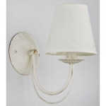 Lampa ścienna kinkiet klasyczny z abażurem antyczna biel Irma Alfa 20910 E14