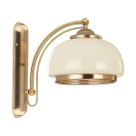 Lampa ścienna klasyczna Kinkiet Alfa 10440 Lord E27 24cm x 30cm klosz kremowy stelaż mosiądz