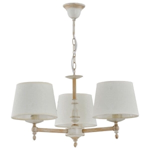 Klasyczna lampa wisząca na łańcuchu antyczna biel Roksana White Alfa 18533 3xE14 60cm x 55cm