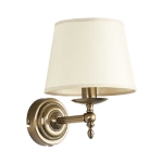 Lampa ścienna klasyczna Kinkiet Alfa 16070 Roksana E14 24x24cm mosiądz abażur biały