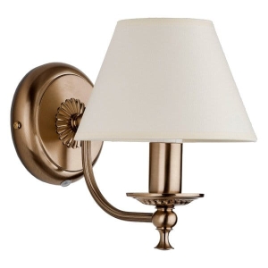 Lampa ścienna kinkiet klasyczny patyna z białym abażurem Sofia Alfa 18340 E14
