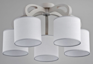 Uniwersalna szara lampa sufitowa z białymi abażurami Tekla Alfa 21745 5xE27 33cm x 62cm