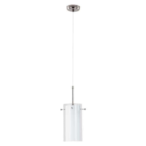 Pojedyncza lampa wisząca srebrna klosz z podwójnego szkła regulowana wysokość Bolt Alfa 13241 E27 100cm x 12cm