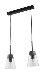 Czarno antracytowa lampa wisząca z transparentnymi kloszami Jupiter 1679 Domino 2xE27 45cm