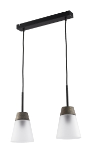 Czarno antracytowa lampa wisząca z matowymi kloszami Jupiter 1680 Domino 2xE27 45cm