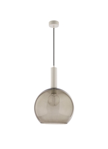 Biała lampa wisząca z dymnym szklanym kloszem Jupiter 1573 Laf E27 30cm