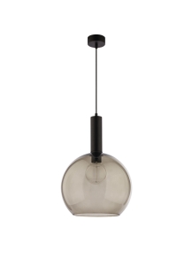 Czarna lampa wisząca z dymnym szklanym kloszem Jupiter 1576 Laf E27 30cm