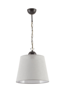 Pojedyncza lampa wisząca wenge z abażurem szarym Jupiter 1359 Kamelia E27 38cm