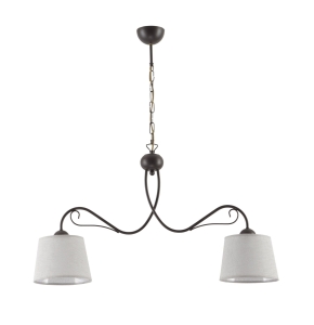 Szeroka lampa wisząca stelaż wenge i abażury szare Jupiter 1360 Kamelia 2xE27 80cm