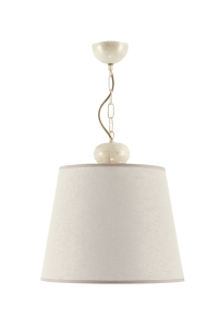 Pojedyncza lampa wisząca stare złoto z abażurem ecru Jupiter 1351 Kamelia E27