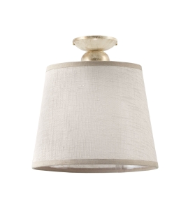 Pojedyncza lampa sufitowa stare złoto z abażurem ecru Jupiter 1386 Kamelia E27