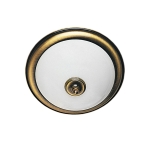 Okrągły klasyczny plafon z mosiądzu patynowanego i białego szkła Jupiter 81 2xE14 31cm