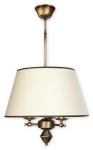 Mosiężny patynowany żyrandol z kremowym abażurem Lemir O2071 W3 PAT Maxim 3xE14 40cm