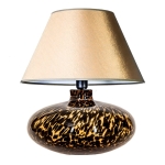 Lampa stołowa z malowaną szklaną podstawą i oliwkowo białym abażurem 4Conepts L005092207 Tanzania E27 47cm x 40cm