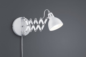 Lampa ścienna kinkiet metalowy abażur na ramieniu składanym harmonijka biała RL R20321031 Scissor E14 53cm