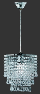 Lampa wisząca żyrandol nowoczesny glamour z kryształkami chrom RL R1147-06 Orient E27 25cm