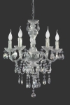 Lampa wisząca żyrandol dekoracyjny świecznikowy akrylowy stylizowany klasyczny z kryształkami treansparenty RL R1107-00 LÜSTER 5xE14