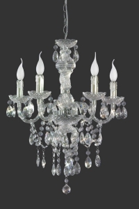 Lampa wisząca żyrandol dekoracyjny świecznikowy akrylowy stylizowany klasyczny z kryształkami treansparenty RL R1107-00 LÜSTER 5xE14