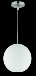 Lampa wisząca kula szklana biała chromowana podstawa RL R30152507 Moon E27 25cm