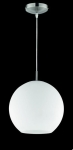Lampa wisząca kula szklana biała mleczna chrom RL R30153007 Moon 1xE27 30cm